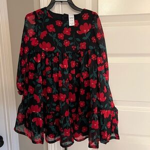 NWT Carter’s long sleeve poppy print dress